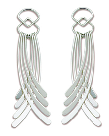 Sterling Silver Fringe Crossing Earring Jacket