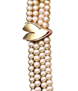 Pink Pearl Necklace with Dove Stations
