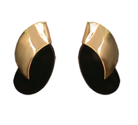 Water Lily Earring, Black Onyx and 14kt. Gold