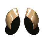Water Lily Earring, Black Onyx and 14 kt. Gold