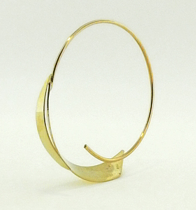 Leaf Hoop 14 Karat Gold Earrings