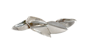 Folded Leaf Pin in Sterling Silver