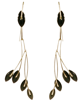 Black Onyx Navette Cluster Earring