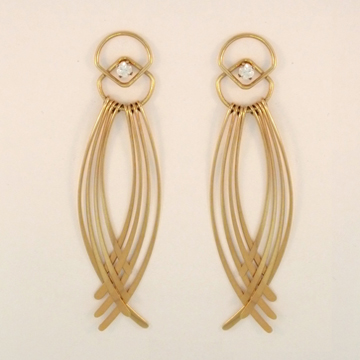 Fringe Crossing Earring Jacket, in 14 Kt. Gold or Sterling Silver