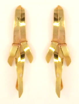 Double Folded Ribbon Earring in 14 kt. Gold