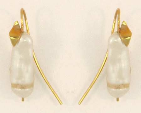 Pearl and Stone Branch Earring