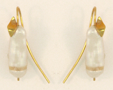 Pearl and Stone Branch  Earring
