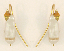 Pearl and Stone Branch Earring