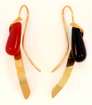 Feather Stone Drop Earring